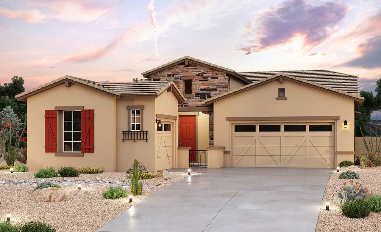 Modern single-family home design in stunning residential architecture. 3D render of single-family home showcasing modern design and architecture elements.